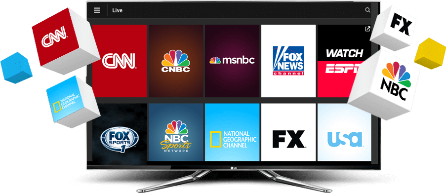 Live TV channels on a smart TV